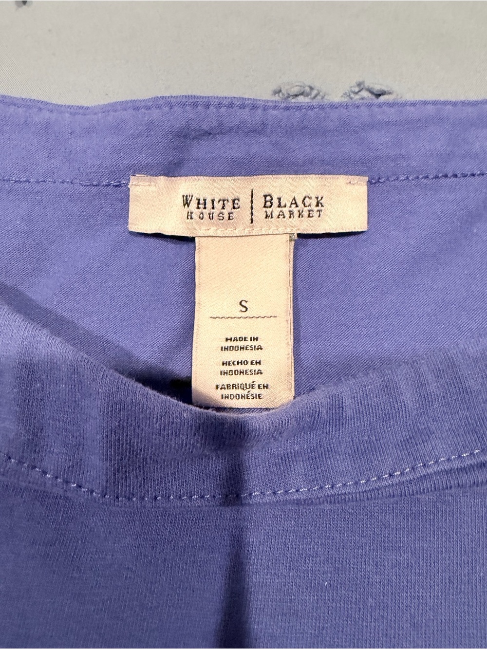 White House Black Market Royal Blue Short Sleeve Top with Shoulder Studs - Picture 4 of 8